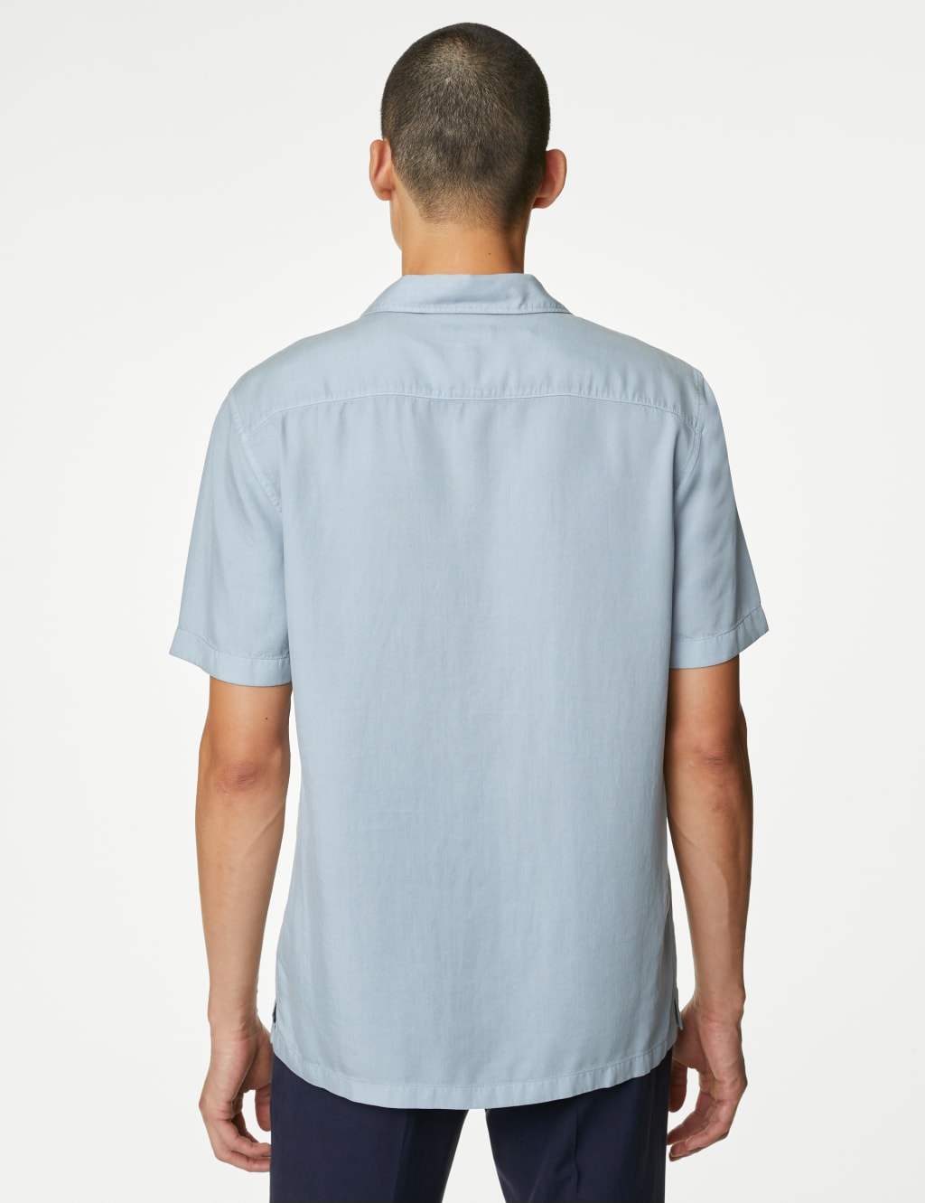 Men's Peach Cuban Collar Solid Co-Ords Set
