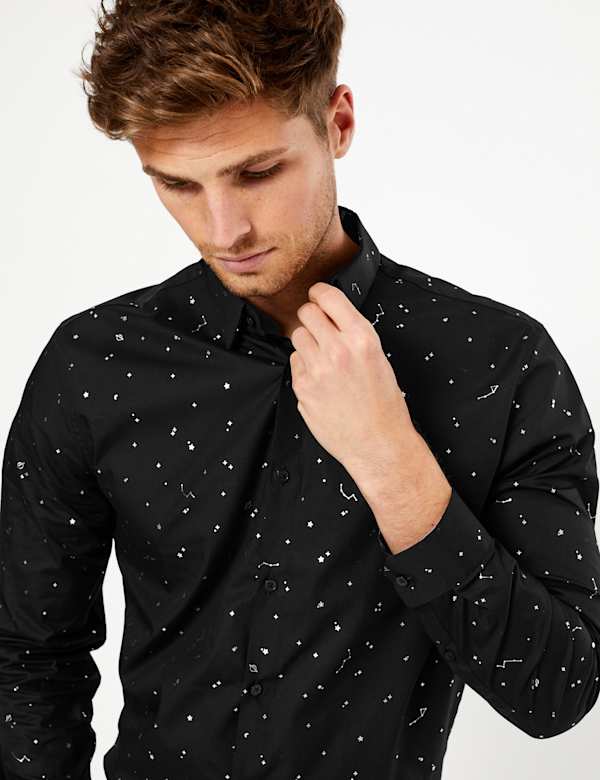 Pure Cotton Star Print Shirt