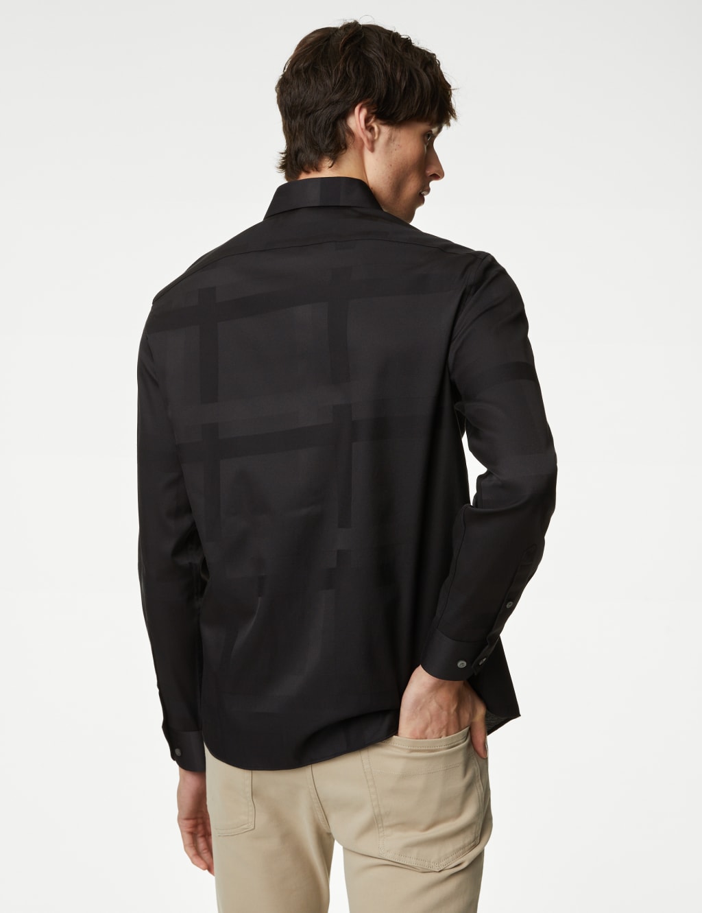 Cotton Blend Overcheck Shirt image 6