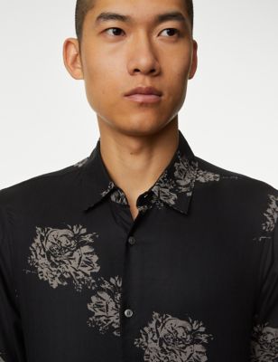 

Mens Autograph Floral Printed Shirt - Black Mix, Black Mix