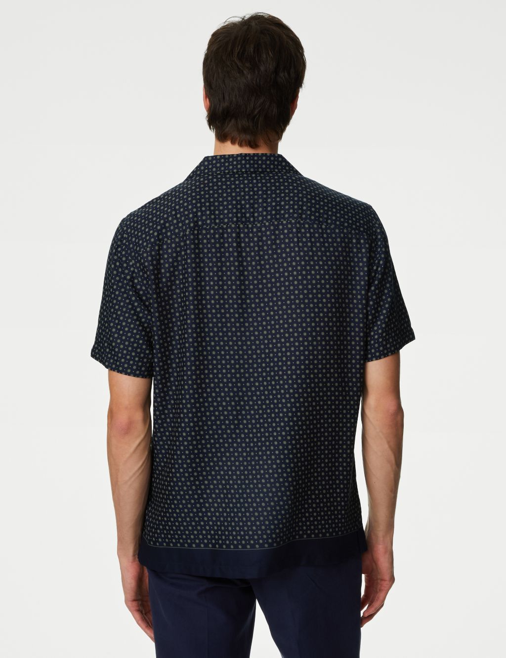 Easy Iron Geometric Print Revere Shirt image 5