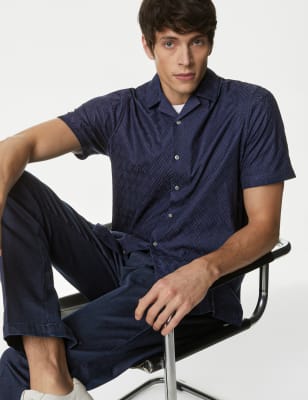 

Autograph - Camisa de punto 100% algodón texturizadaMens - Navy, Navy