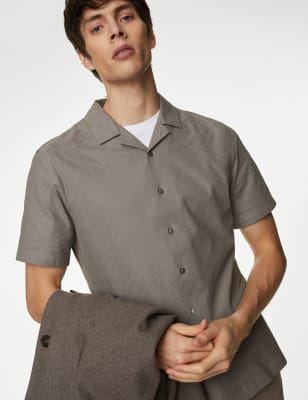 Autograph Textured Pure Cotton Jersey Shirt  - AL