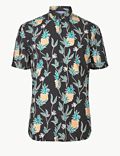 Cotton Rich Pineapple Print Shirt