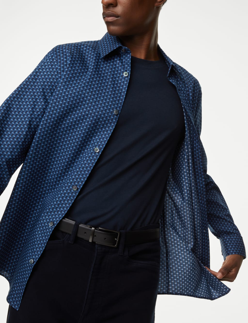 Cotton Rich Geometric Print Shirt image 3