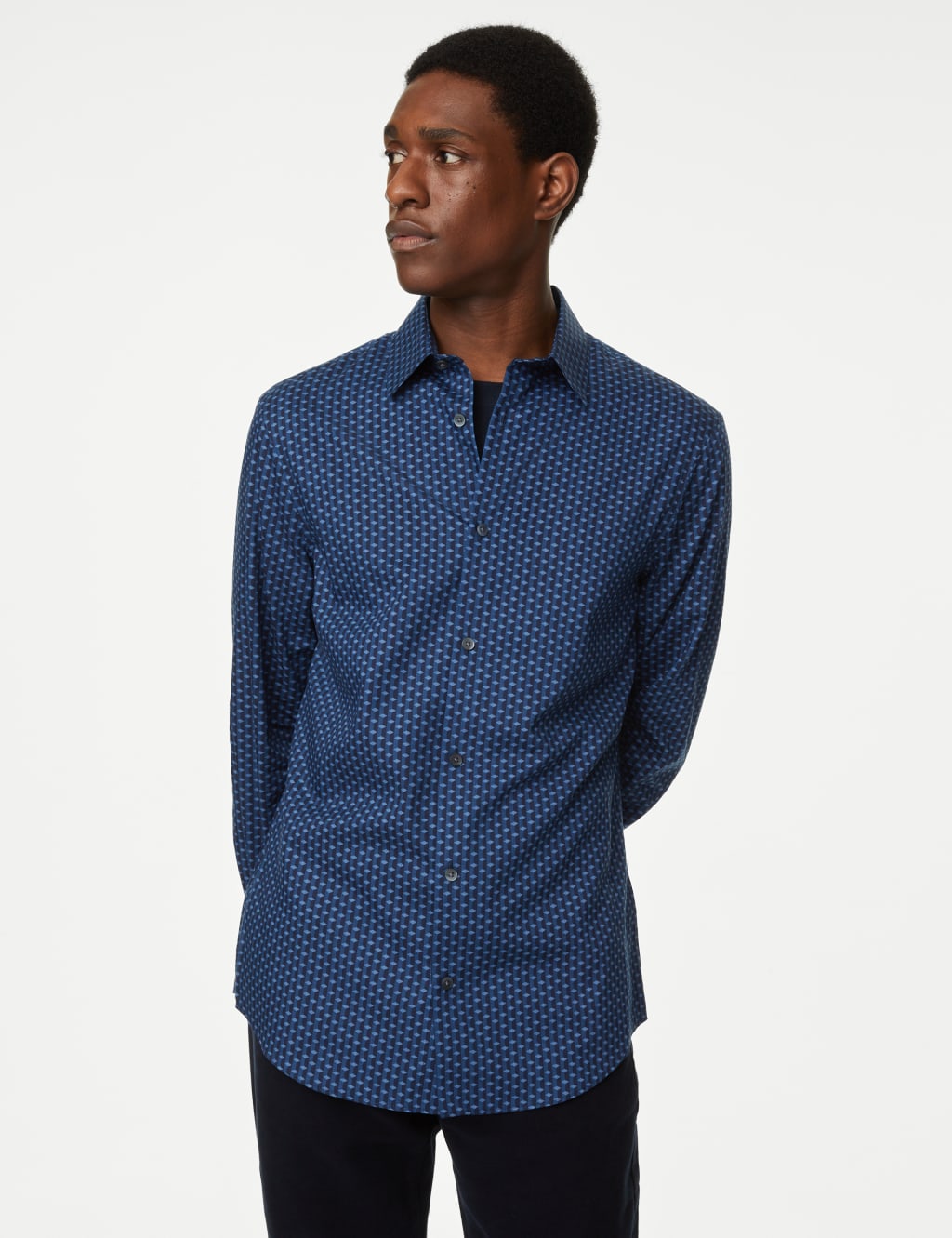 Cotton Rich Geometric Print Shirt image 4