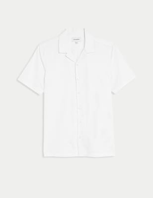 Cotton Rich Cuban Collar Shirt
