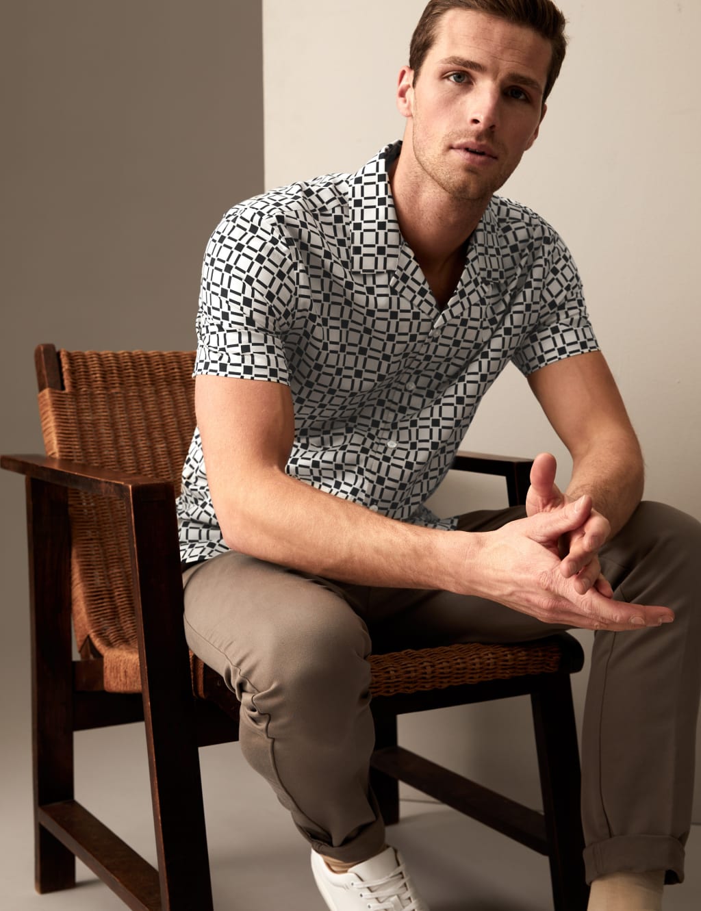 Cotton Rich Geometric Shirt image 1