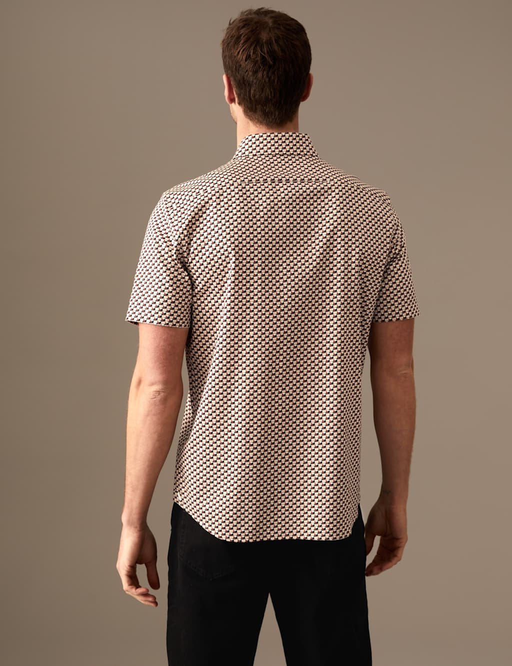 Cotton Rich Geometric Print Shirt image 3