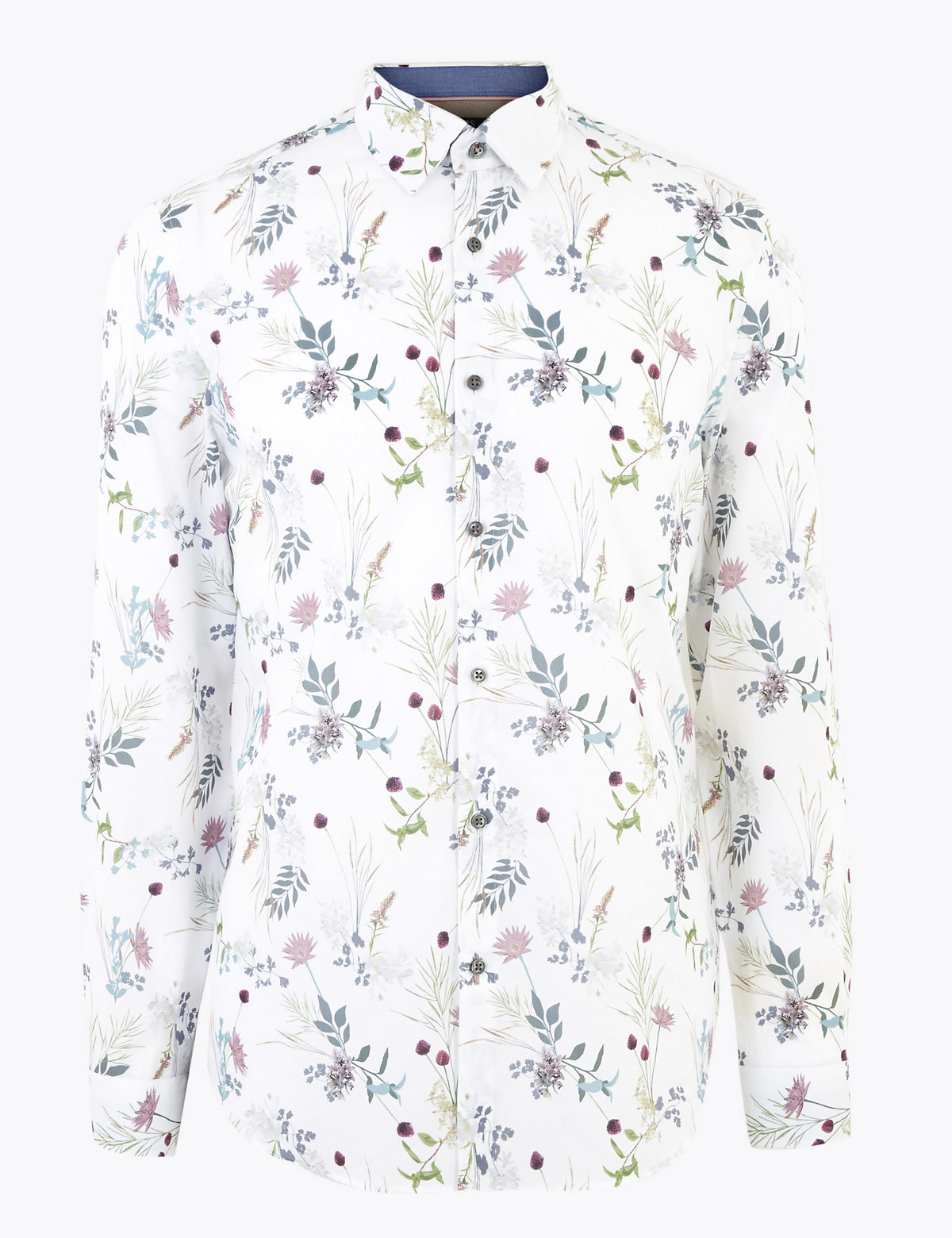 Pure Cotton Floral Slim Fit Shirt