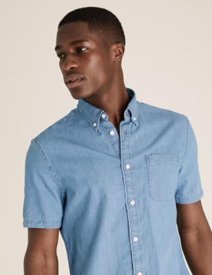 Jeans shirt half store sleeve