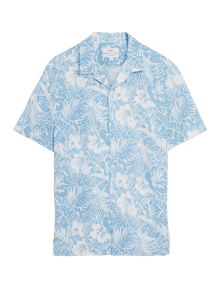 

M&S Collection Camisa floral de linoMens - Light Blue Mix, Light Blue Mix