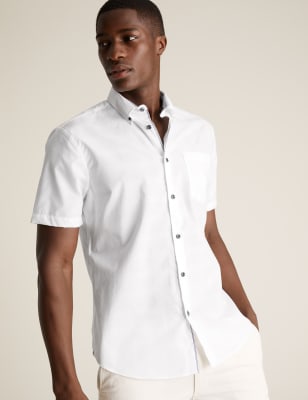 Mens Blue Harbour Chemise 100 % coton à carreaux - White