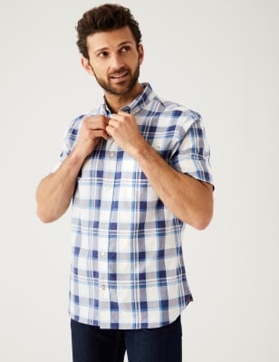 Pure Cotton Check Shirt | M&S SA