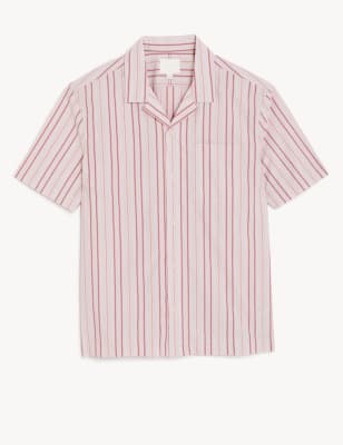 

Mens M&S Originals Clarendon Pure Organic Cotton Stripe Shirt - Pink Mix, Pink Mix