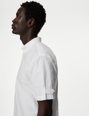 

Mens M&S Originals Popover-Hemd aus reiner Bio-Baumwolle mit Ferncliffe-Motiv - White, White