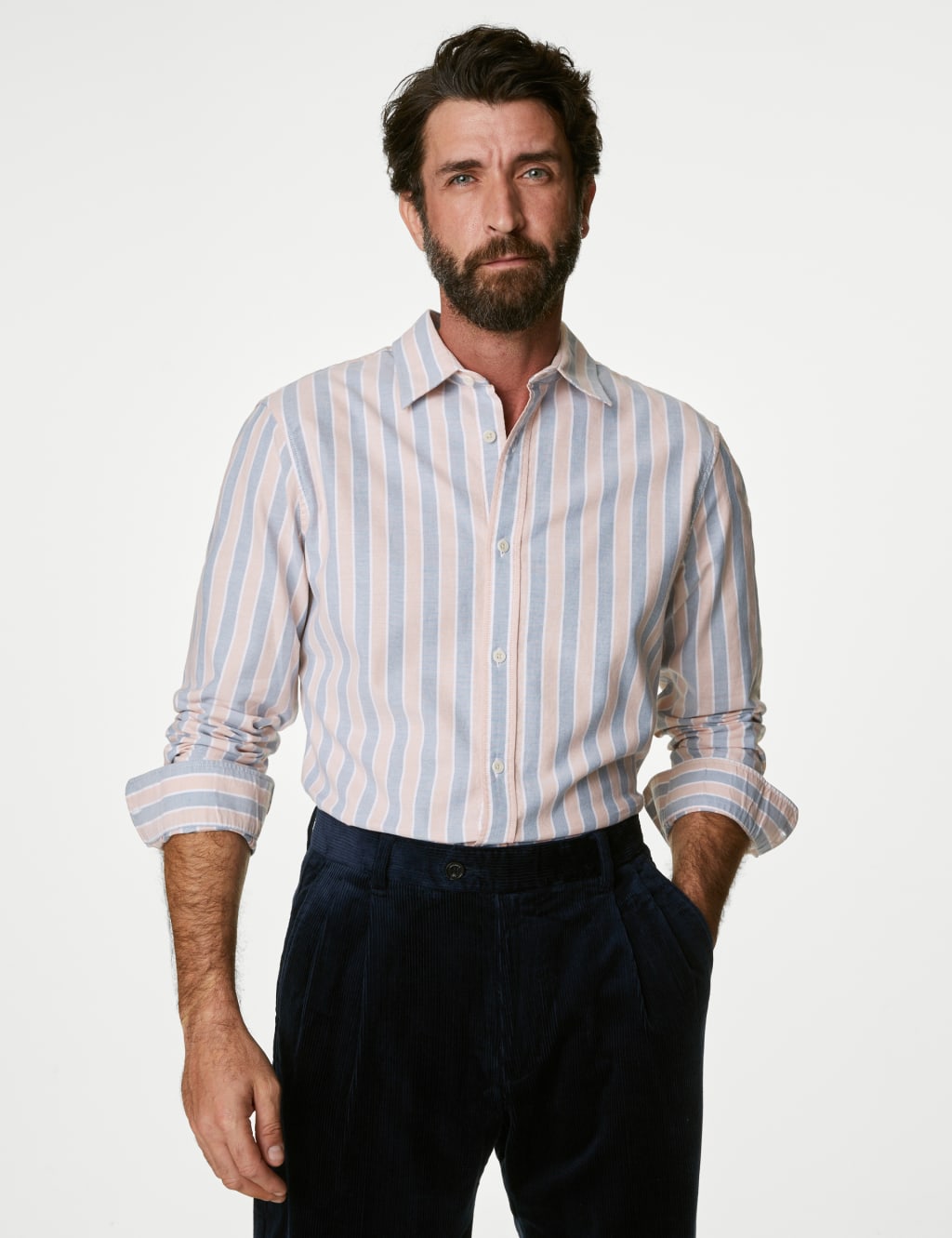 Pure Cotton Striped Oxford Shirt image 4