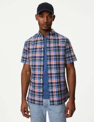 Easy Iron Pure Cotton Check Oxford Shirt