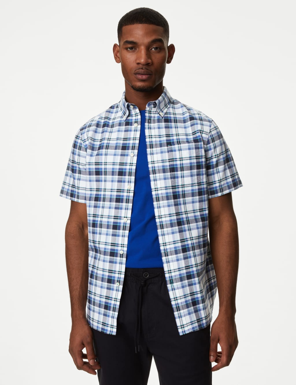 Easy Iron Pure Cotton Check Oxford Shirt