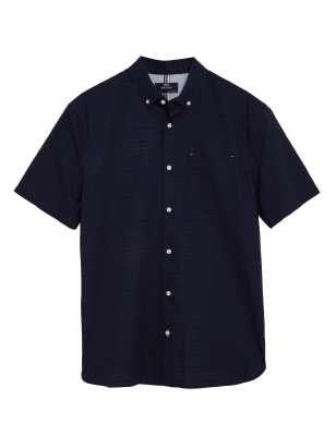 

M&S Collection Camisa de cuadros 100% algodónMens - Dark Navy, Dark Navy