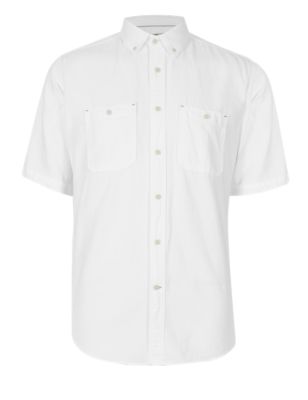 XXXL Pure Cotton Short Sleeve Waffle Shirt | M&S