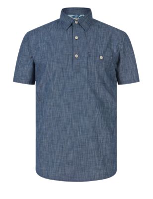 Pure Cotton Tailored Fit Short Sleeve Shirt | North Coast | M&S