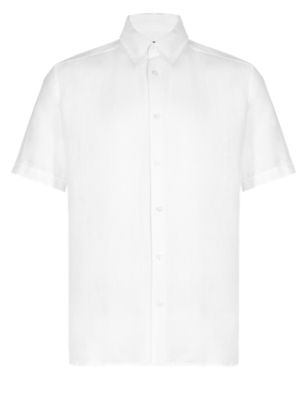 Linen Blend Classic Collar Shirt | M&S Collection | M&S