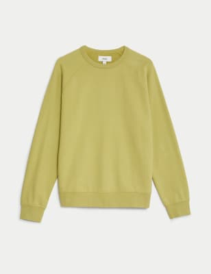 

Mens M&S Collection Pure Cotton Raglan Crew Neck Sweatshirt - Leaf, Leaf