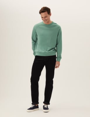 

Mens M&S Collection Pure Cotton Raglan Crew Neck Sweatshirt - Light Green, Light Green