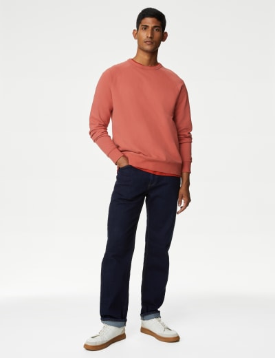 Pure Cotton Raglan Crew Neck Sweatshirt