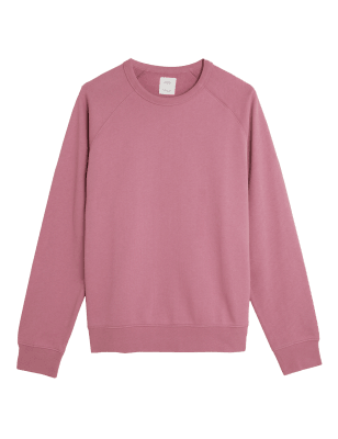 

Mens M&S Collection Pure Cotton Raglan Crew Neck Sweatshirt - Dusty Pink, Dusty Pink