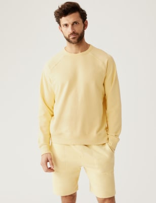 

Mens M&S Collection Pure Cotton Raglan Crew Neck Sweatshirt - Yellow, Yellow