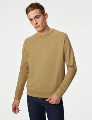 Pure Cotton Raglan Crew Neck Sweatshirt | M&S AU