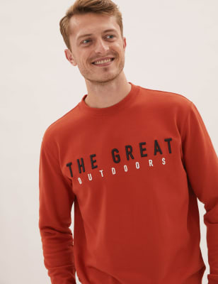 

Mens M&S Collection Pure Cotton Embroidered Sweatshirt - Burnt Orange, Burnt Orange