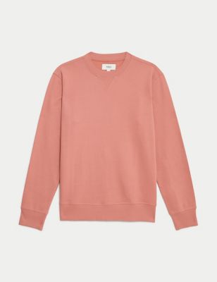 

Mens M&S Collection Pure Cotton Crew Neck Sweatshirt - Terracotta, Terracotta