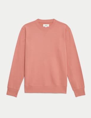 

Mens M&S Collection Pure Cotton Crew Neck Sweatshirt - Terracotta, Terracotta