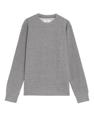 

M&S Collection Sudadera de escote cerrado 100% algodónMens - Grey Marl, Grey Marl