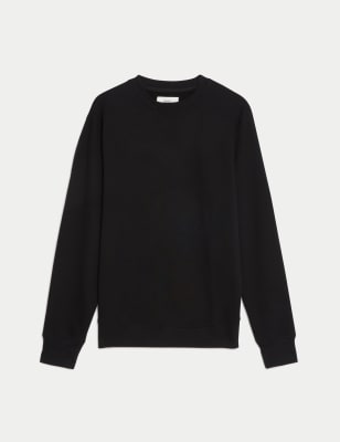 

Mens M&S Collection Pure Cotton Crew Neck Sweatshirt - Black, Black