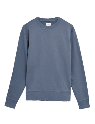 

Mens M&S Collection Pure Cotton Crew Neck Sweatshirt - Air Force Blue, Air Force Blue