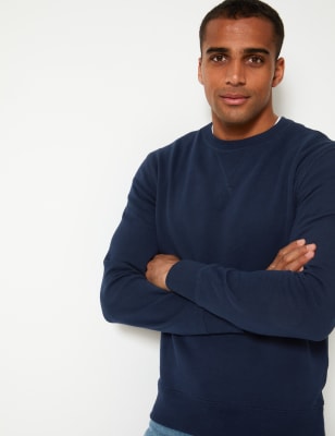 Navy blue outlet crew neck sweatshirt