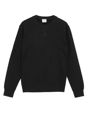 

M&S Collection Sudadera de escote cerrado 100% algodónMens - Black Mix, Black Mix