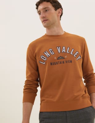 

Mens M&S Collection Pure Cotton Graphic Sweatshirt - Toffee, Toffee