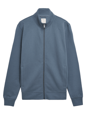 

Mens M&S Collection Sweatshirt aus reiner Baumwolle mit Stehkragen - Air Force Blue, Air Force Blue