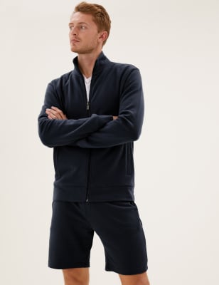 

Mens M&S Collection Sweatshirt aus reiner Baumwolle mit Stehkragen - Dark Navy, Dark Navy