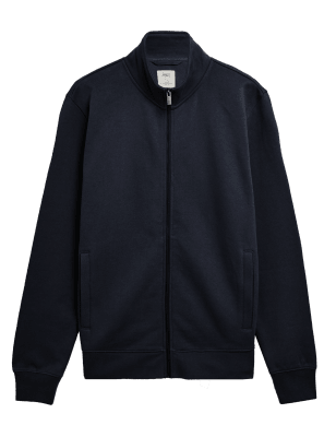 

Mens M&S Collection Pure Cotton Funnel Neck Sweatshirt - Dark Navy, Dark Navy