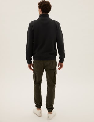

Mens M&S Collection Pure Cotton Half Zip Sweatshirt - Black, Black