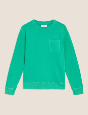 MSGM Size S Purple & White Tie Dye Cotton Crew-Neck Sweatshirt