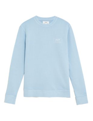 

Mens M&S Collection Pure Cotton St Michael Graphic Sweatshirt - Pale Blue, Pale Blue