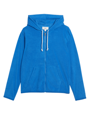 

M&S Collection Sudadera con capucha y cremallera de rizo de algodónMens - Bright Blue, Bright Blue
