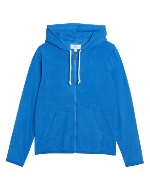 

Mens M&S Collection Cotton Rich Terry Towelling Zip Up Hoodie - Bright Blue, Bright Blue